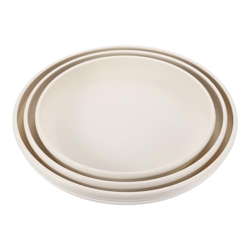 PATIKIL plateau soucoupe plantes 3 pcs 8/9/11 po beige