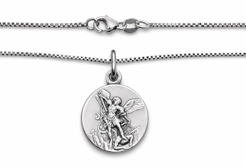 Médaille de l'Archange Saint Michel et chaîne aux détails gravés de haute précision