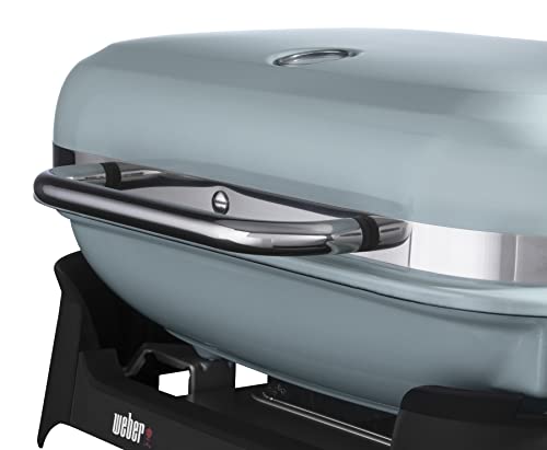Weber Lumin Portable Outdoor Electric Barbecue Grill for Small Spaces and Travel, Ice Blue