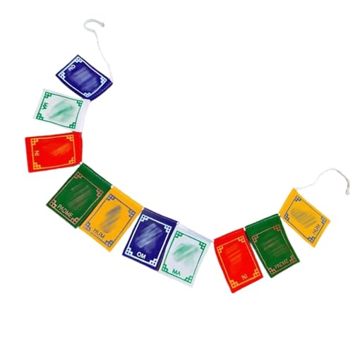 Drapeaux de prière tibétains | Drapeaux traditionnels faits à la main aux couleurs des 5 éléments - Affirmations de prière tibétaines,pour, amis, fille,...
