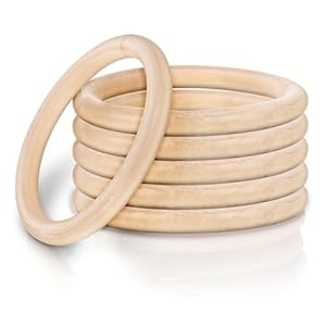 6pcs Wooden Rings, 10cm/4In Wood Rings for Crafts, Unfinished Wood Ring for Party, Home Decor, DIY Crafts Macrame Knitting Pendant Connectors Jewelry Making