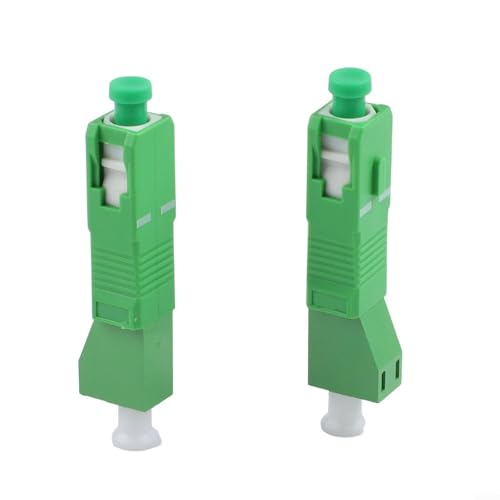 Lot de 2 coupleurs de fibre optique, adaptateur SC/APC vers LC/APC pour connectivité fibre monomode, boîtier en plastique avec perte d'insertion ≤ 0,2 dB, vert