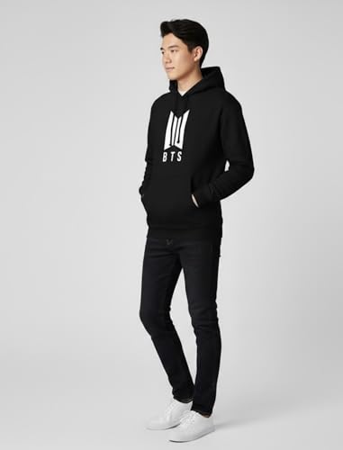 Image of Unisex Fleece Hoodies with Pockets Hooded Neck Full Sleeves Regular Fit BTS Printed Theme and Standard Length
