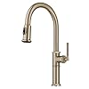 KRAUS Allyn Traditional Industrial Pull Down Single Handle Kitchen Faucet in Brushed Gold KPF 4100BG