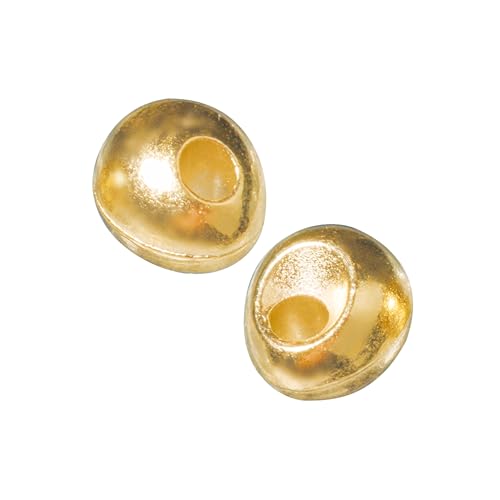 Temorah 25 Pack 2.3mm-7.0mm Multiple Color Options Offset Tungsten Beads for Fly Tying (Gold, 2.3mm(3/32