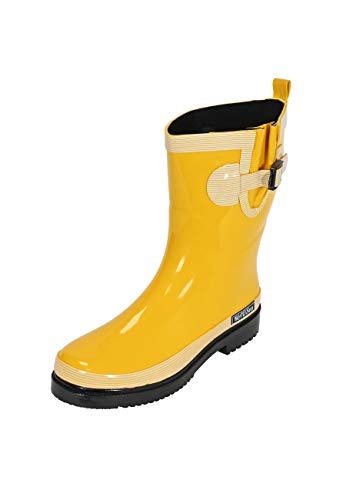 MADSea Bottes Caoutchouc Femme Ocean Pure Jaune Bottes de Pluie Demi-Bottes, Taille:39 EU Cover