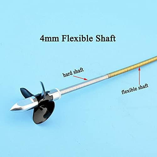 RC Boat Shaft Kit 4mm Flexible Axle Drive Dog Gasket 3 Blades Propeller Set (Length:400mm)