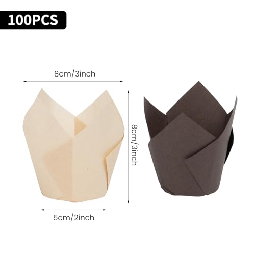 Tulip Muffin Cases - Greaseproof Baking Cups for Large Muffins Perfect for Family Birthdays, Weddings (100) - Image 2