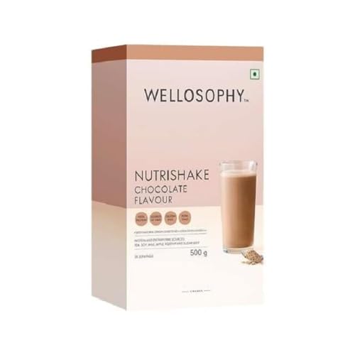 Oriflame Wellosophy Nutrishake Natural Shake 500gm High Protein, High Fiber, Gluten Free, Non GMO (Chocolate)