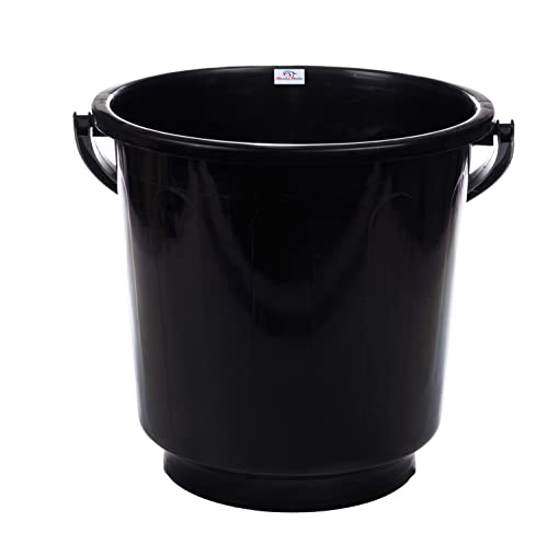 Image of Heart Home Bucket|Plastic Bucket for Bathroom|Bucket for Bathing|Unbreakable Bucket with Handle|16 Liter (Black)