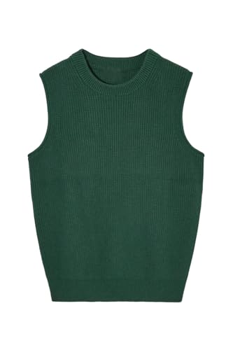 Chaleco de punto sin mangas mujer cuello redondo jersey chaleco ligero