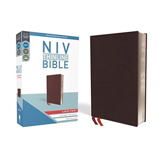 NIV, Thinline Bible, Large Print, Bonded Leather, Burgundy, Red Letter, Comfort Print