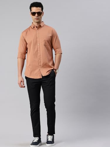 Image of Majestic Man Men's Cotton Slim Fit Solid Casual Shirt