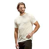 ALPIN LOACKER Merino Shirt Herren Kurzarm I Antischweißshirt I Merinowolle Tshirt I Thermooberteil atmungsaktiv, Wollweiss XXL