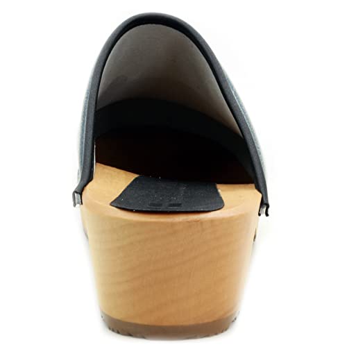 Image of Bjork Maja Wood Open Back Leather Clogs