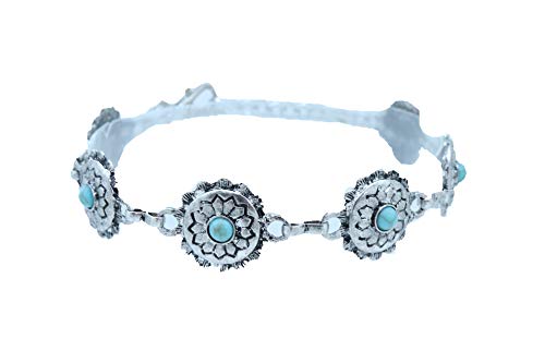 Women Western Fashion Jewelry Antique Metal Boot Chain Anklet Shoe Flower Charm Strap Turquoise Blue Bead4