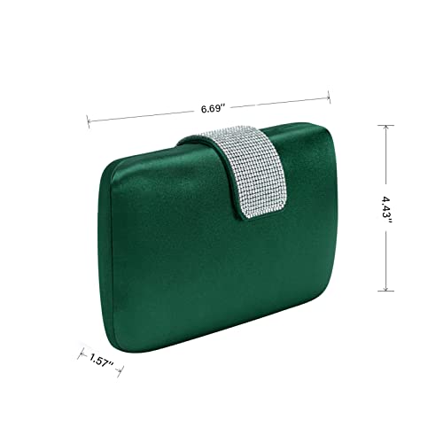 Image of Satin Rhinestones Evening Bags Party Bridal Clutch Purse For Women Prom Clutch