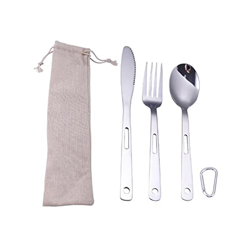 ARFUKA Camping Utensil Set, Stainless Steel Spoon Fork Knife Combo and Case, Travel Camping Picnic Cutlery Set for Travel/Camping/Hiking/Picnic/Barbecue/Outdoor Backpacking