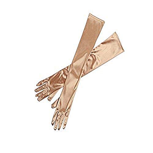 Utopiat Audrey Styled Replica Holly Golightly Satin Opera Gloves For Women | Classic Long Gloves Elbow Length | Long Flapper Evening Glove | Accessories For Girls | Color-Gold #TOP1