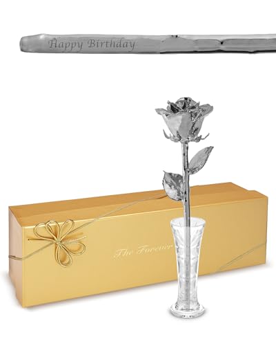 Image of Forever Rose Platinum Dipped Rose, Custom Laser Engraved Platinum Flower
