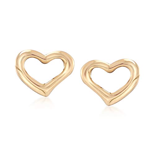 Ross-Simons 18kt Yellow Gold Open-Space Heart Stud Earrings