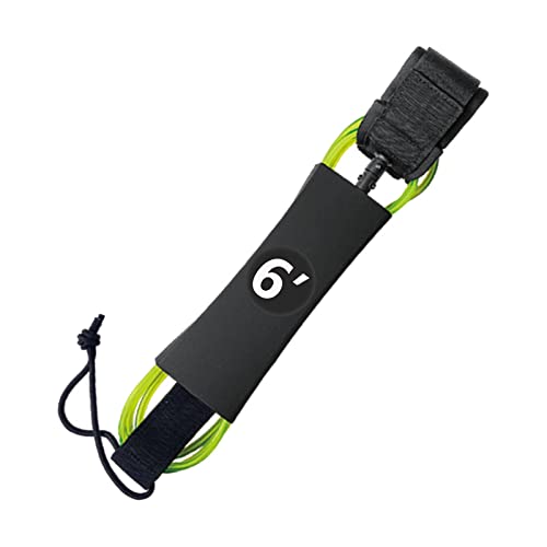 CAQYPVH Surfboard Leash, Elastic Cord Surf Board Leg Rope Straight Stand Up Paddle Board Leash, SUP Wrist Strap for Stand Up Paddle Boards, Water Sports, Green, 6ft