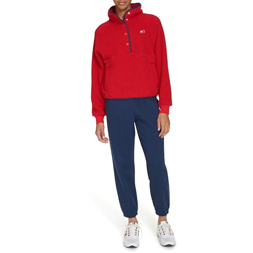 Tommy Hilfiger Women's Half Zip Faux Sherpa Pullover Sweatshirt