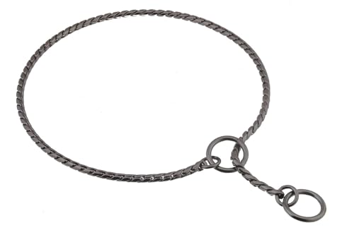 Image of Heavy Duty Choke Swivel Metal Dog Chain - Durable Training Collar with Strong Links & 360 Swivel for Medium & Large Dogs (Snake Chain 49cm /4 MM - Black)