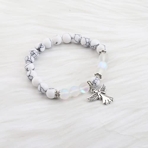 Image of FUSTMW Angel Keychain Guardian Angel Gifts Faith Gifts Prayer gifts Blessing Gifts Guardian Angel Charm Key Chain Gifts