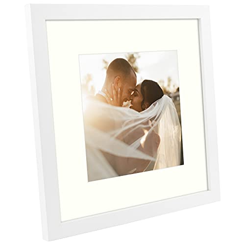 Auear, 12X12 Frame With Mat For 8X8 Or 12 X 12 Without Mat, Square Picture Frames Collage Wall Frames For 30X30 Diamond Paintings Prints, White 1 Pack #TOP4