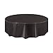 Round Black Plastic Tablecloth, 84"