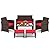 Tangkula 6 Pieces Patio Furniture Set, Outdoor Sectional Conversation PE Rattan Sofa Set with 1 Loveseat, 1 Coffee Table, 2 Armchairs and 2 Ottomans for Garden, Deck, Backyard and Poolside (Red)