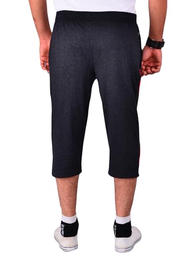 Image of VEGO Mens Cotton Three by Fourth, 3 /4, Capri, Three Quarter Pant Charcol Plus Size