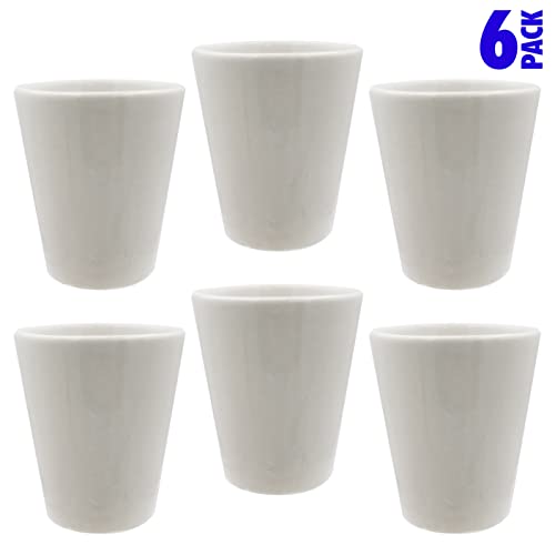 Rockin 6 Sublimation Shot Glasses White 1.5 Oz Bulk Deals- Pure White All-Purpose Ceramic Shot Glass Set For Restaurants thumb #4