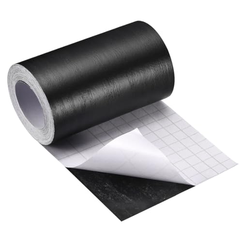 Image of Wood Grain Repair Tape - 1 Pack Self Adhesive Wood Tape Fits for Tables Doors Floor Furniture Renovation - PVC Durable Multi-Use Adhesive Patch - (6-inch x 16-ft Black)