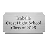 Engraved Name Plates 2' x 4' Graduation Gifts Class of 2025 Custom Plaque Trophy Plates Engraved Name Plate Custom Engraved Plate Personalized Engraved Brass Plaque(Silver-1, 2x4 in)