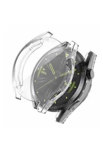 Huawei Watch Gt3 46 mm Uyumlu Kasa ve Ekran Koruyucu 360 Tam Koruma Silikon Kılıf (Şeffaf)