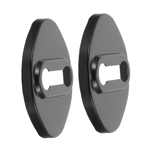 Parliky 2 pièces Protection de Serrure de Porte Voiture Aluminium Facile à Installer Remplacement Simple pour Portillon Couvre Serrure Adapté Noir Uni