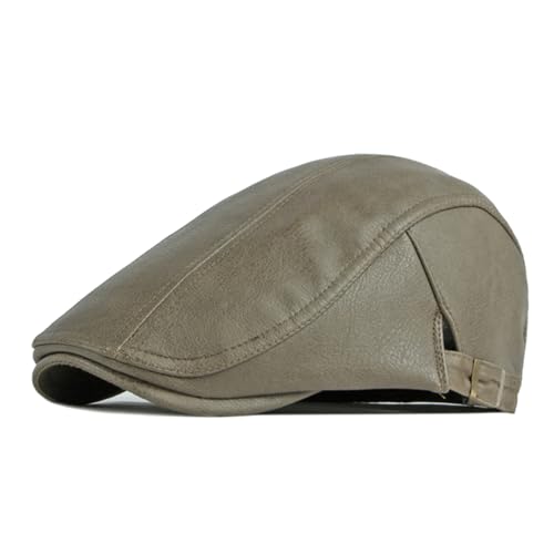 Casquette plate réglable homme béret cuir souple pour tête sensible