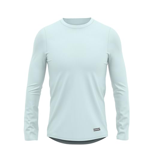 BLACKSTRAP Kids' Brackish Crewneck Long Sleeve Shirt, UPF 50+ Sun Protection, Cooling, Quick Dry and Lightweight, Unisex. Mint | X-Large