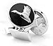 Boutons de manchette pour chemise Skultuna Hunter Series The Duck - Série Chasseur Canard Argent Noir | Pour hommes et garçons | Cadeaux pour mariages, communions, baptêmes et autres événements
