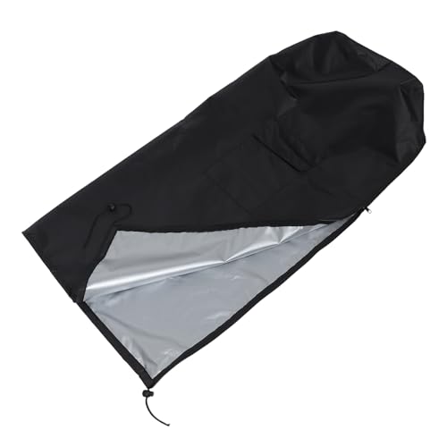 Ciieeo Funda para Calentador de Patio Exterior y Antipolvo 420d con Cremallera y Bolsillo, Cubierta Protectora Negra 32x26x104 Cm, Resistente al Agua para Uso Interior y Terraza