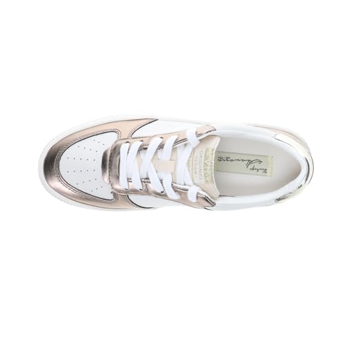 VINTAGE HAVANA Womens Fast Metallic Perforated Lace Up Sneakers Shoes Casual - Brown, White4