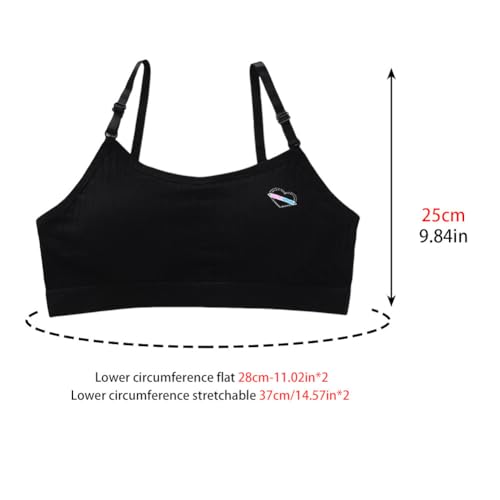 Katutude 4 Pack Padded Training Bra for Girls 8-14 Years Old Adjustable Strap Wireless Seamless Cotton Bra Sports Bralettes2