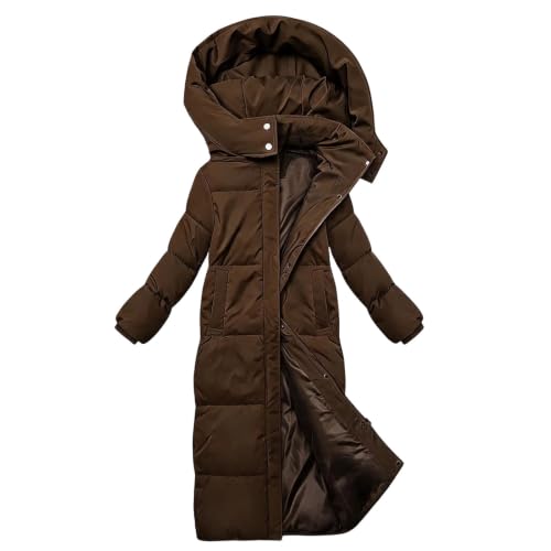 FPMLUXLL Puffer Jacket Womens Long Quilted Hooded Winter Coats with Pockets - image 7