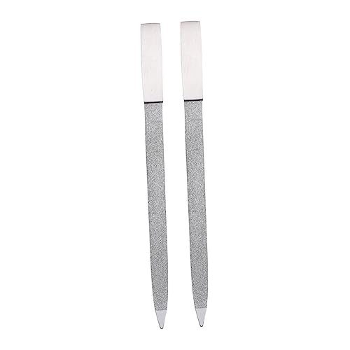 BESTYASH 2pcs Stainless Steel Nail File Rust Nail Art Tool with Square Handle Essential Manicuring Tool for Home Professional Use for Surface Sanding and Design
