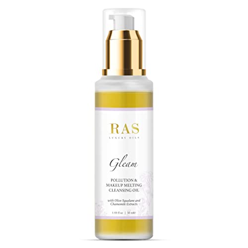 Image of RAS Luxury Oils Gleam- Pollution & Makeup Melting Cleansing Oil; Enriched With Olive Oil, Moringa & Chamomile Extracts; Melts Makeup, Removes Dirt and Buildup, Calms & Brightens the Skin ; 50 ml