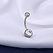OUFER 12mm Titanium Belly Button Rings Internally Threaded Navel Piercing Jewelry Round CZ Belly Ring for Women