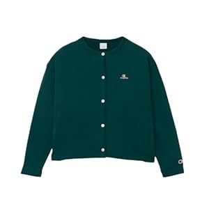 [Champion] アウター 長袖 丸首 裏毛 RelaxFit ワンポイントロゴ刺繍 COTTON USA スウェットカーディガン CW-C013 レディース