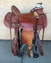 Western Horse Saddle Wade Tree A Fork Ranch Roping Work Handmade Tooled Carved Premium Leather Equestrian Trail Horse Saddle for Horse Riding Size: 10-18 inches Seat, OS99